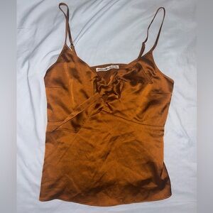Abercrombie & Fitch Satin Camisole in Copper